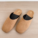 Tan Suede Slip On Mules