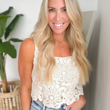 Natural Flower Crochet Tank Top