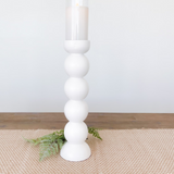 White Lacquer Candlestick