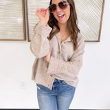 Soft Knit Oatmeal Button Cardigan