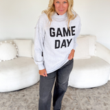 Grey Game Day Mock Neck Sweatshirt