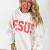 Ash Grey Jesus Mock Neck Sweatshirt