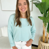 Aqua Soft Knit Boxy Sweater