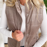 Mini Corduroy Mocha Puffer Vest