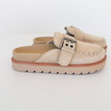 Sand Suede Slip On Clog Mule