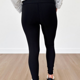 Ribbed Black High Waistband Leggings