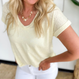 Light Yellow Everyday V-Neck Tee