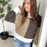 Olive/Charcoal Color Block Sweater