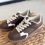 Brown & Espresso Contrast Lace Up Sneakers