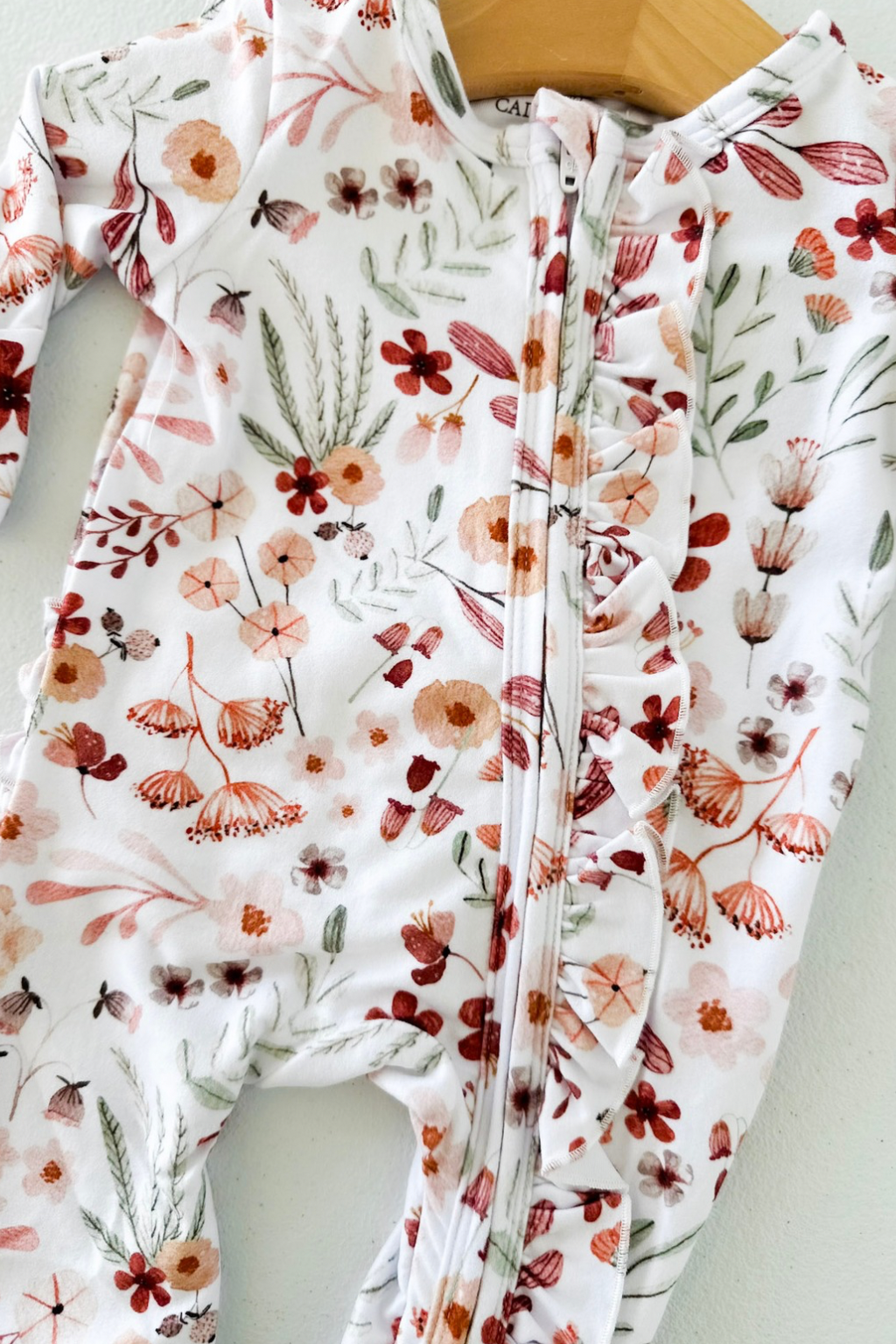 Wren Floral Ruffle Footie