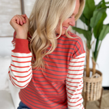 Relaxed Fit Striped Crewneck Sweatshirt