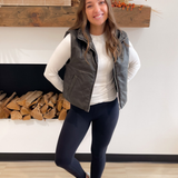 Leather Puffer Vest (2 colors)