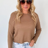 Lightweight Coffee Knit Pullover
