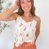 Vivian Floral White Tank Top