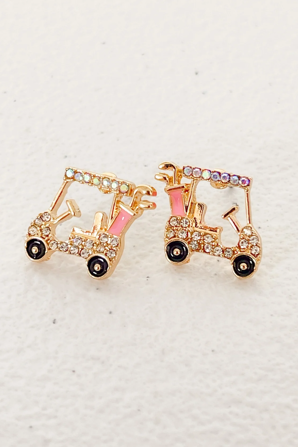 Pave Golf Cart Stud Earrings