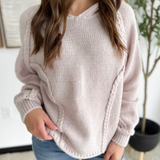 Soft Knit Braided Detail Hooded Sweater