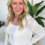 Ivory Lightweight Open Knit Cardigan