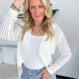 Ivory Lightweight Open Knit Cardigan