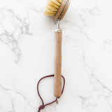 9" Beachwood Dish Brush w/ Leather Strap