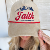 Faith Can Move Mountains Corduroy Trucker Hat