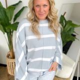 Blue/White Striped Loose Sweater