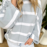 Blue/White Striped Loose Sweater