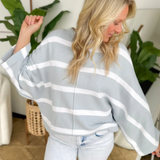 Blue/White Striped Loose Sweater