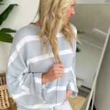Blue/White Striped Loose Sweater