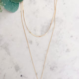 Two Layer with Circle Pendant Gold Necklace