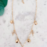 Heart and Cross Charm Necklace