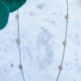 Station CZ Dainty Necklace
