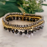 5 Stack Beaded Bracelet - Grey