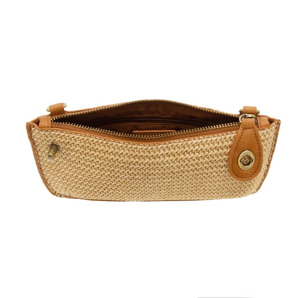 Tan Straw Mini Crossbody