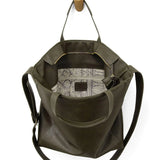 Alma Buckle Tote-Dark Moss