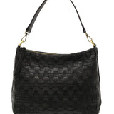 Winnie Black Woven Hobo