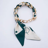 Silk Textile Knot Bag Charm Keychain