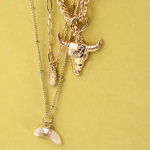 Bull Horn Multi-Layer Necklace