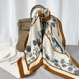 Floral Faux Silk Velvet Scarf