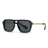 Retro Double Beam Square Frame Sunglasses