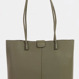 Faux Leather Rope Handle Tote Bag