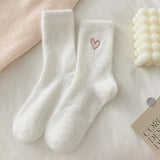 Girls Pink Heart Fluffy Socks