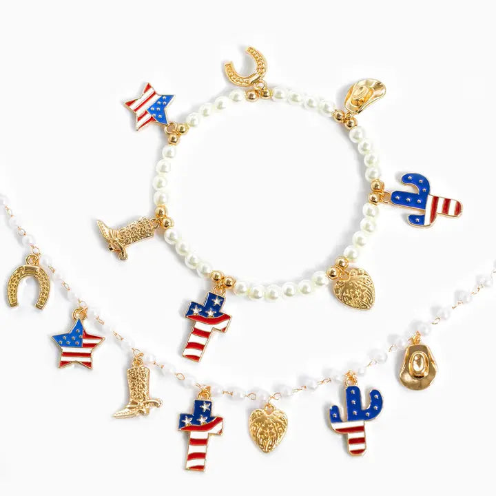 Pearl USA Cowgirl Charm Necklace