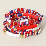 USA Beaded Bracelet Set