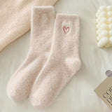 Girls Pink Heart Fluffy Socks