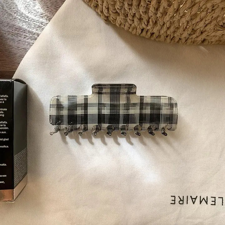 Square Checkered Claw Clip