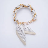 Silk Textile Knot Bag Charm Keychain