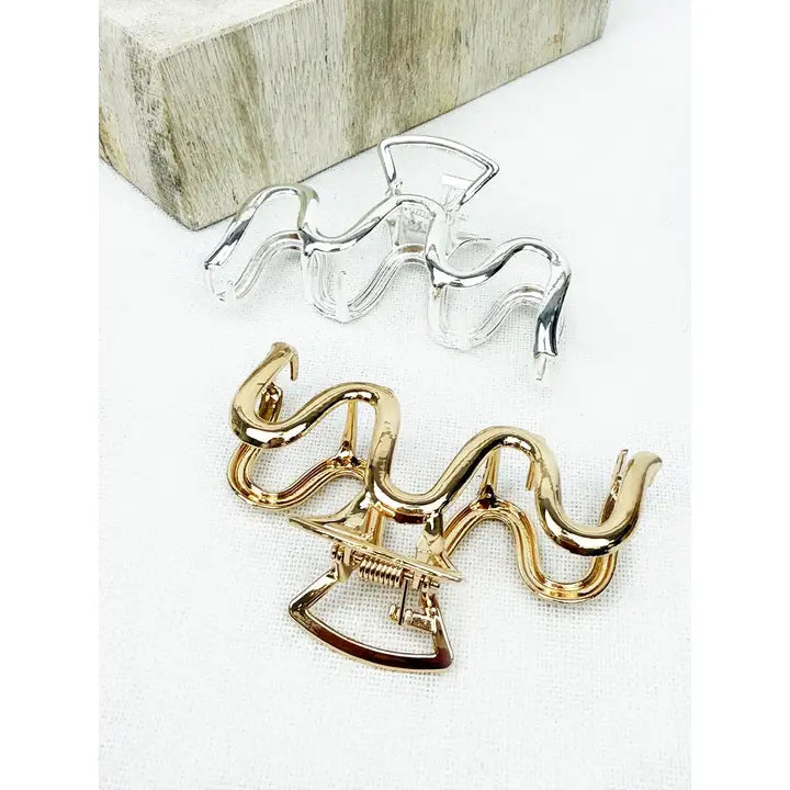 Metal Wavy Shape Claw Clip