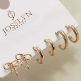 Mini Bow Huggie Hoop Earring Trio Earrings