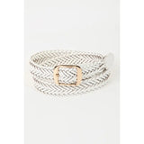 Braided Faux Leather Belt with Gold Buckle