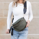 Gia Double Zip Nylon Crescent Bag